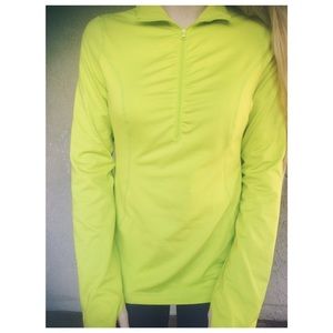 Zella lime green athleisure work out zip up jacket zip up S